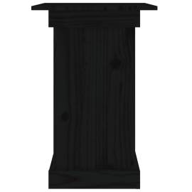 Suport pentru flori, negru, 40x40x60 cm, lemn masiv de pin, 5 image