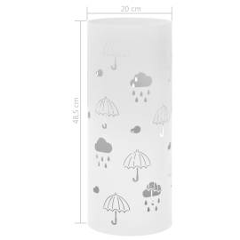 Suport pentru umbrele, imprimeu umbreluțe, oțel, alb, 6 image