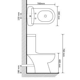 Toaletă cu rezervor, alb, 6 image