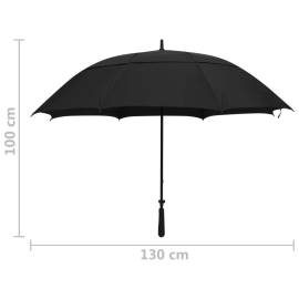 Umbrelă, negru, 130 cm, 6 image