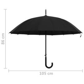 Umbrelă automată, negru, 105 cm, 6 image