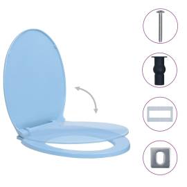 Capac wc închidere silențioasă eliberare rapidă albastru oval, 2 image