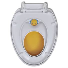 Capac wc cu închidere silențioasă, alb & galben, adulți/copii, 10 image
