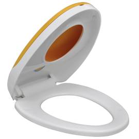 Capac wc cu închidere silențioasă, alb & galben, adulți/copii, 5 image