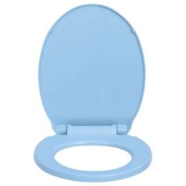 Capac wc cu închidere silențioasă, albastru, oval, 4 image