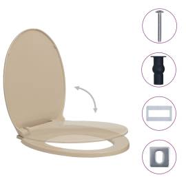 Capac wc cu închidere silențioasă, eliberare rapidă, bej, oval, 2 image