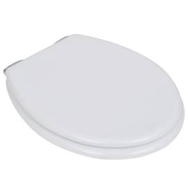 Capac wc cu închidere silențioasă alb mdf design simplu, 3 image