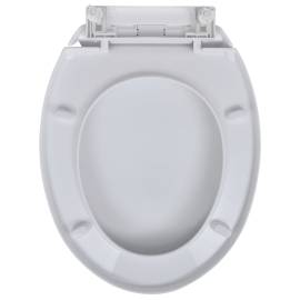 Capace wc cu închidere silențioasă, 2 buc., alb, plastic, 4 image