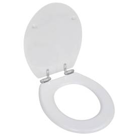 Capace wc cu închidere silențioasă, 2 buc, alb, mdf, 2 image