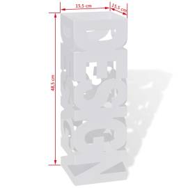 Suport pentru umbrele, pătrat, depozitare bastoane, alb, 48,5 cm, oțel, 5 image