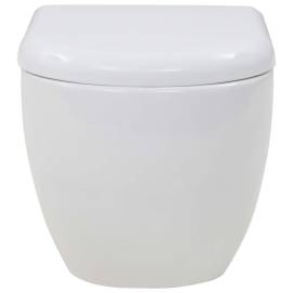 Toaletă cu montare pe perete, ceramică, alb, 6 image