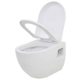 Toaletă suspendată cu rezervor wc ascuns, alb, ceramică, 4 image