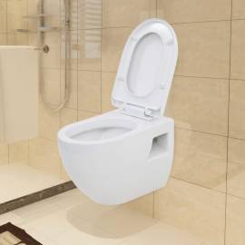 Toaletă suspendată cu rezervor wc ascuns, alb, ceramică, 2 image