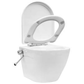 Vas de toaletă suspendat cu rezervor încastrat, alb, ceramică, 5 image