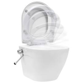 Vas de toaletă suspendat cu rezervor încastrat, alb, ceramică, 6 image