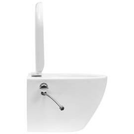 Vas de toaletă suspendat cu rezervor încastrat, alb, ceramică, 4 image