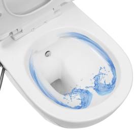 Vas de toaletă suspendat cu rezervor încastrat, alb, ceramică, 8 image