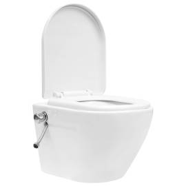 Vas de toaletă suspendat cu rezervor încastrat, alb, ceramică, 2 image