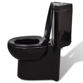 Vas toaletă din ceramică, wc baie de colț, negru, 4 image
