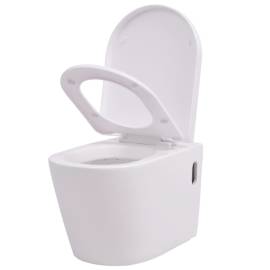 Vas toaletă suspendat cu rezervor încastrat, ceramică, alb, 3 image