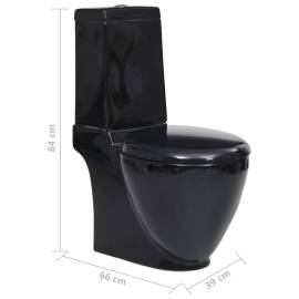 Vas wc toaletă baie, negru, ceramică, rotund, flux inferior, 8 image