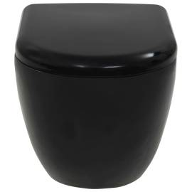 Vas toaletă suspendat cu rezervor încastrat, negru, ceramică, 8 image