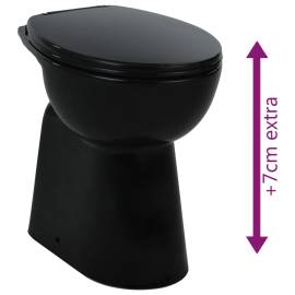 Vas wc fără ramă închidere silențioasă, + 7 cm, negru, ceramică, 9 image