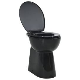 Vas wc fără ramă închidere silențioasă, + 7 cm, negru, ceramică, 2 image