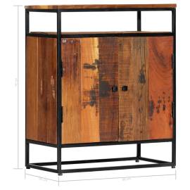 Dulap lateral, 60 x 35 x 76 cm, lemn masiv reciclat și oțel, 6 image