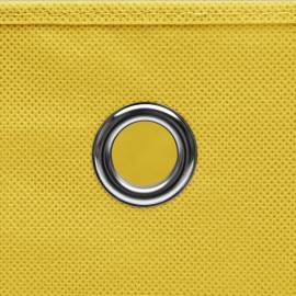Cutii depozitare cu capac, 4 buc., galben, 28x28x28 cm, 5 image
