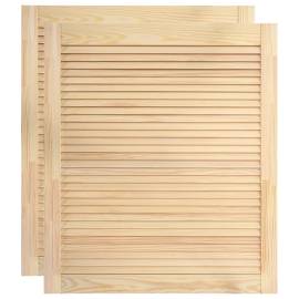 Uși lamelare, 2 buc., 61,5x49,4 cm, lemn masiv de pin, 2 image