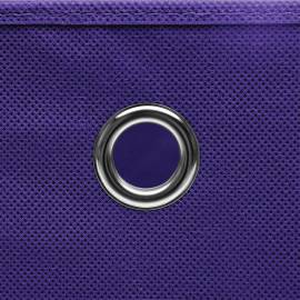 Cutii depozitare cu capace, 4 buc., violet, 28x28x28 cm, 5 image