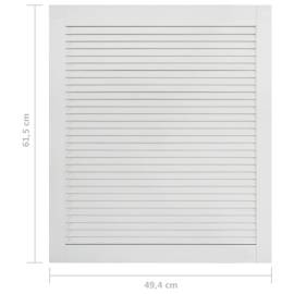 Uși lamelare, 2 buc., alb, 61,5x49,4 cm, lemn masiv de pin, 7 image