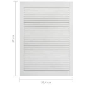 Uși lamelare, 2 buc., alb, 69x39,4 cm, lemn masiv de pin, 7 image