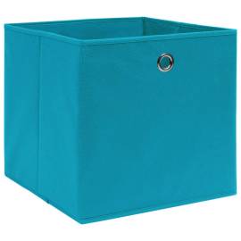 Cutii depozitare, 4 buc., bleu, 32x32x32 cm, textil, 2 image