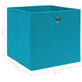 Cutii depozitare, 4 buc., bleu, 32x32x32 cm, textil, 5 image
