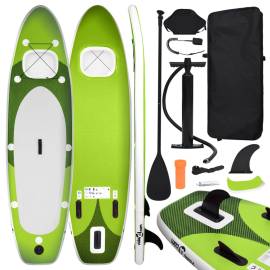 Set placă paddleboarding gonflabilă, verde, 330x76x10 cm