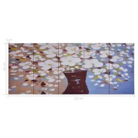 Set tablouri din pânză, vas cu flori, multicolor, 150 x 60 cm, 4 image