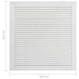 Ușă lamelară, alb, 61,5x59,4 cm, lemn masiv de pin, 6 image