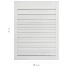Uși lamelare, 2 buc., alb, 69x49,4 cm, lemn masiv de pin, 7 image
