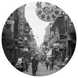 Wallart tapet în formă de cerc „hong kong the old days”, 190 cm, 2 image