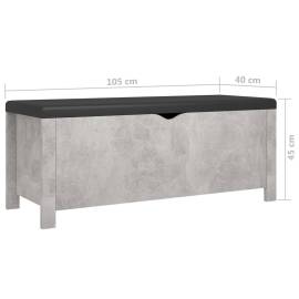 Cutie depozitare pernă gri beton, 105x40x45 cm, lemn prelucrat, 7 image