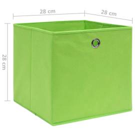 Cutii depozitare, 10 buc., verde, 28x28x28 cm, material nețesut, 5 image