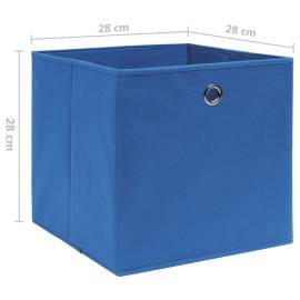 Cutii depozitare, 4 buc., albastru, 28x28x28 cm, textil nețesut, 5 image