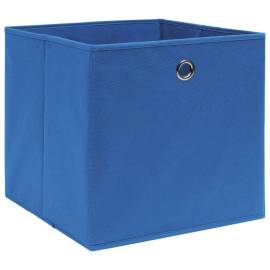 Cutii depozitare, 4 buc., albastru, 28x28x28 cm, textil nețesut, 2 image