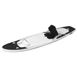Set placă paddleboarding gonflabilă, negru, 300x76x10 cm, 2 image
