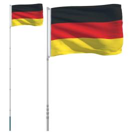 Steag germania și stâlp din aluminiu, 5,55 m, 2 image
