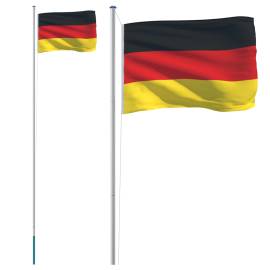 Steag germania și stâlp din aluminiu, 6,23 m, 2 image