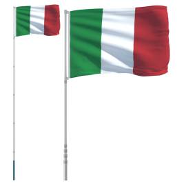 Steag italia și stâlp din aluminiu, 5,55 m, 2 image