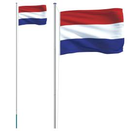 Steag olanda și stâlp din aluminiu, 6,23 m, 2 image